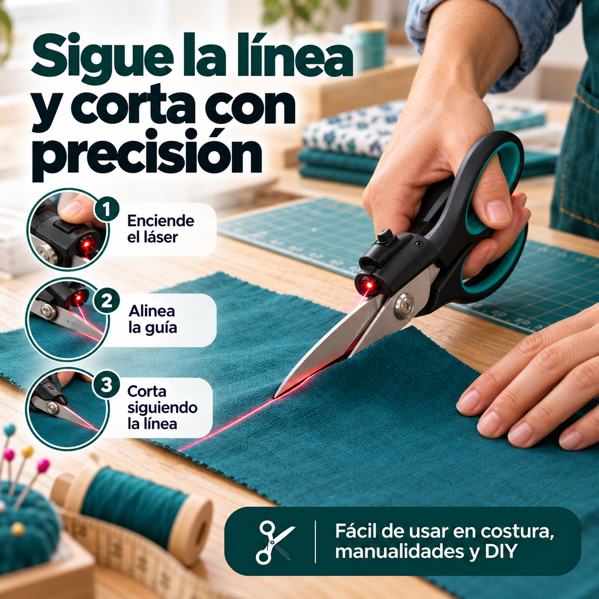 Tijeras Profesionales con Guía Laser